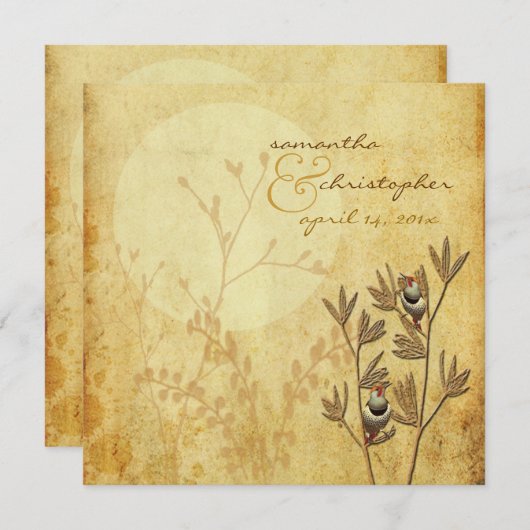 Invitation Inséparables+invitations de mariage (Devant / Derrière)