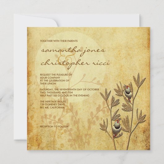 Invitation Inséparables+invitations de mariage (Dos)