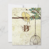 Invitation Inséparables jaunes assis dans un arbre Enregistre (Dos)