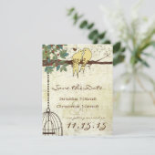 Invitation Inséparables jaunes assis dans un arbre Enregistre (Debout devant)