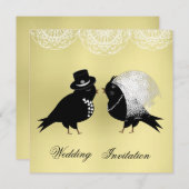 Invitation Inséparables lunaires et lunettes (Devant / Derrière)