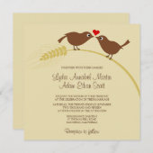 Invitation Inséparables Mariage campagnard créatif unique (Devant / Derrière)