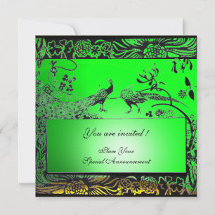 Invitation INSÉPARABLES mariages, jaune noir vert émeraude