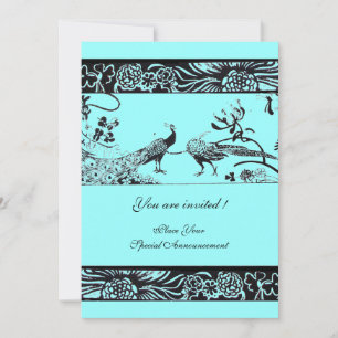 Invitation INSÉPARABLES mariages, noir et blanc bleu