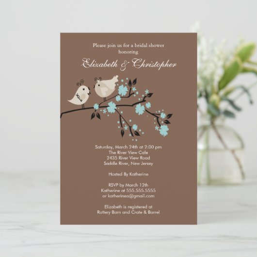 Invitation Inséparables modernes Couples nuptiale douche Invi (Debout devant)