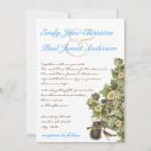 Invitation Inséparables Nesting Aqua Blue Font Mariage (Devant)