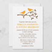 Invitation Inséparables oranges sur un mariage de branche (Devant)