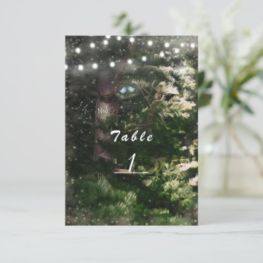 Invitation Inséparables + Pine Tree Night Mariage Numéro de t (Debout devant)