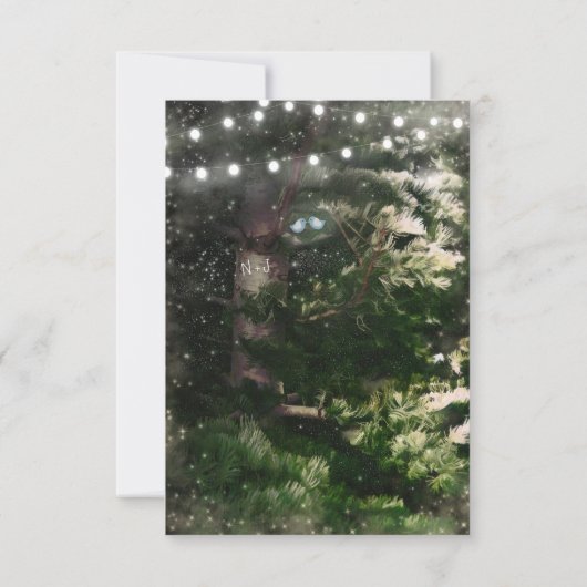Invitation Inséparables + Pine Tree Night Mariage Numéro de t (Dos)