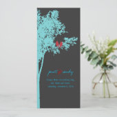 Invitation Inséparables PixDezines, couleur  Turquoise Ash Tr (Debout devant)