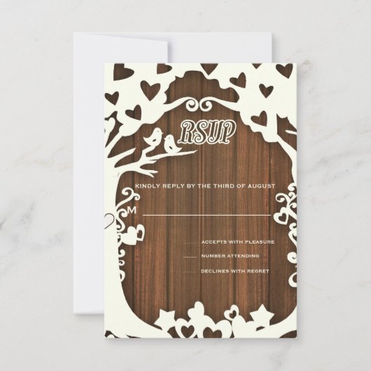 Invitation Inséparables pour toujours sur Woodpanel (Devant)