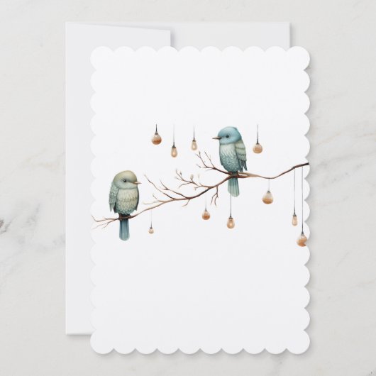 Invitation Inséparables rustiques de bois Mariage romantique (Dos)