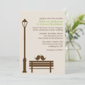 Invitation Inséparables sur le mariage de banc de parc (Debout devant)