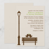 Invitation Inséparables sur le mariage de banc de parc (Devant / Derrière)