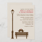 Invitation Inséparables sur le Mariage Park Bench (Devant / Derrière)