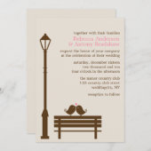 Invitation Inséparables sur le Mariage Park Bench (Devant / Derrière)