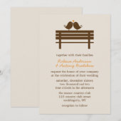 Invitation Inséparables sur Park Bench Mariage d'automne (Devant / Derrière)