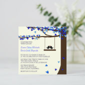 Invitation Inséparables tombant des coeurs Chêne (Debout devant)