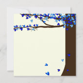 Invitation Inséparables tombant des coeurs Chêne (Dos)