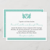 Invitation Inséparables turquoises de Papel Picado (Devant / Derrière)