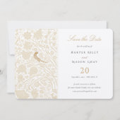 Invitation Inséparables victoriens d'or Sauvez la date (Devant)