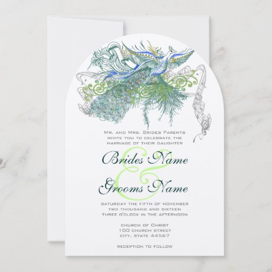 Invitation Inséparables Vintages de Peacock (Devant)