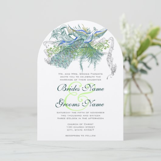 Invitation Inséparables Vintages de Peacock (Debout devant)