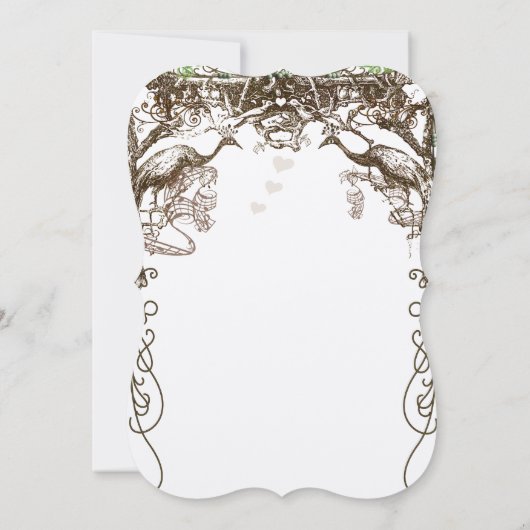 Invitation Inséparables Vintages de Rustic Peacock (Dos)