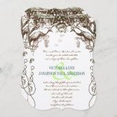 Invitation Inséparables Vintages de Rustic Peacock (Devant / Derrière)