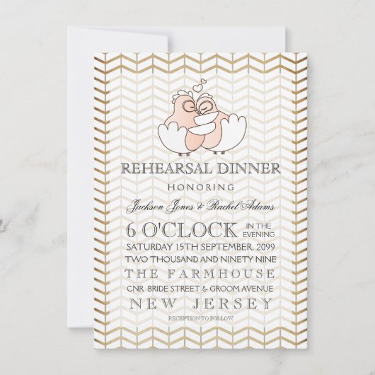 Invitation Inséparables Vintages rustiques Dîner de répétitio (Devant)