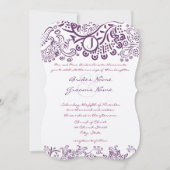 Invitation Inséparables violets Conte de fées Monogrammes Mar (Devant)