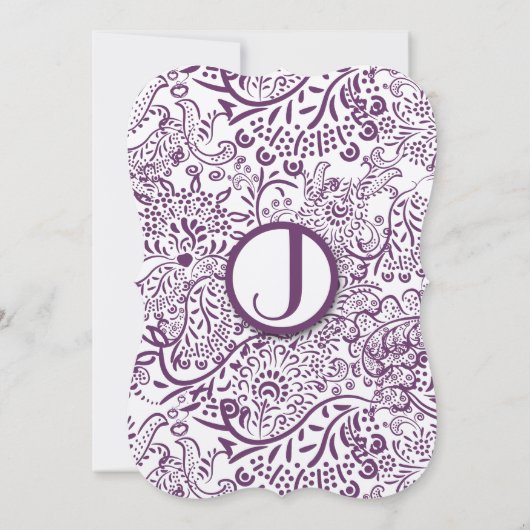 Invitation Inséparables violets Conte de fées Monogrammes Mar (Dos)