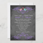 Invitation Inséparables Whimsical, Mariage Chalkboard - Viole (Devant)