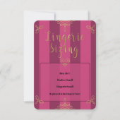 Invitation Insert de dimensionnement de douche de lingerie mo (Devant)