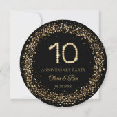 Invitation Insert de plaque de chargeur Gold Diamond 10ème An (Devant)