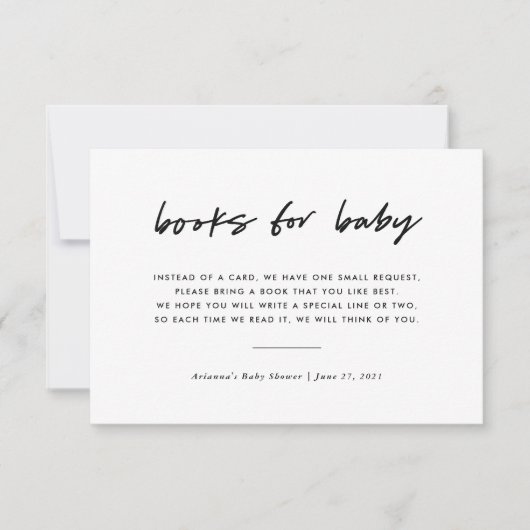 Invitation Insertion de la demande de livre minimale moderne  (Devant)