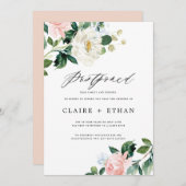 Invitation Insertion de report Mariage floral (Devant / Derrière)