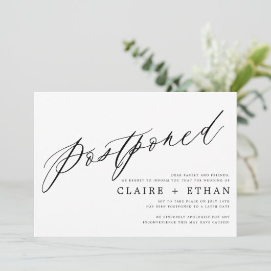 Invitation Insertion de report simple Mariage (Debout devant)