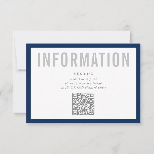 Invitation INSERTION D'INFORMATIONS Code QR minimal moderne m (Devant)