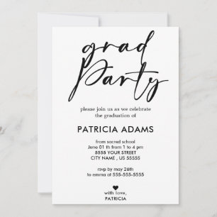 Invitation Insertion personnalisée   Elégante fête minimalist