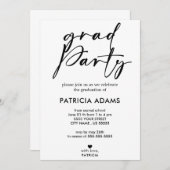 Invitation Insertion personnalisée | Elégante fête minimalist (Devant / Derrière)