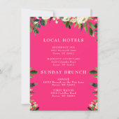 Invitation Insertion Rose Chaud Floral Blanc En Cascade (Devant)