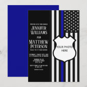 Invitation Insigne Bleu Léger Insigne Photo Insérer (Devant / Derrière)