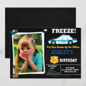 Invitation Insigne d'anniversaire de l'agent de police photo (Devant / Derrière)
