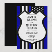 Invitation Insigne de la ligne bleue mince (Devant / Derrière)