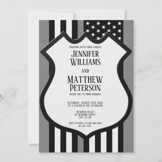 Invitation Insigne de ligne gris mince (Devant)