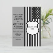 Invitation Insigne de ligne gris mince (Debout devant)