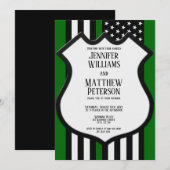 Invitation Insigne de ligne verte mince (Devant / Derrière)