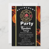 Invitation Insigne de pompier Pompier retraite (Devant)