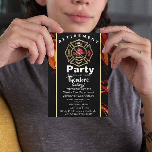 Invitation Insigne de pompier Pompier retraite